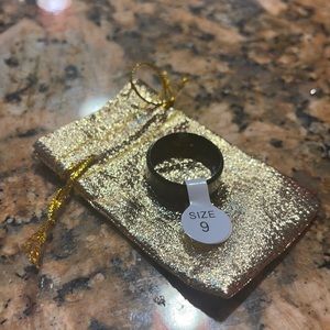 Black stainless steel size 9 wedding band